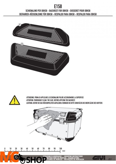 GIVI E158 OPARCIE KUFRA OUTBACK 58L GIVI E158 OPARCIE KUFRA OUTBACK 58L