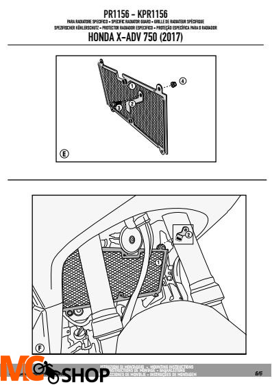 GIVI PR1156 OSŁONA CHŁODNICY HONDA X-ADV 750 GIVI PR1156 OSŁONA CHŁODNICY HONDA X-ADV 750