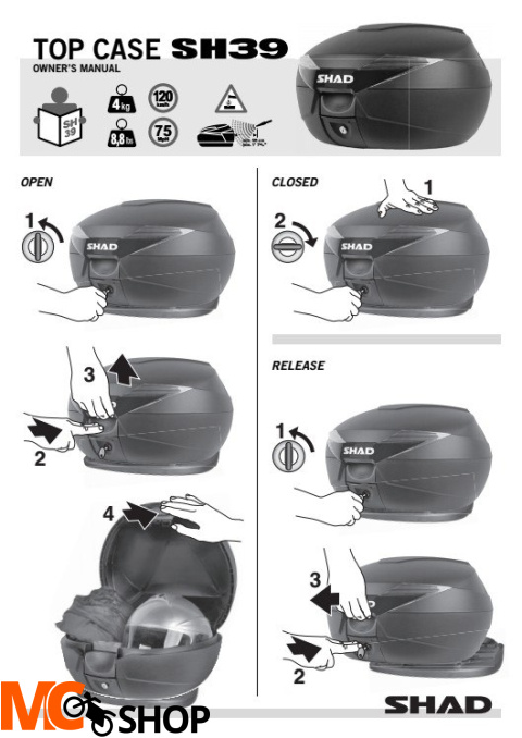 SHAD KUFER SH39 Carbon KSHD0B39106 SHAD KUFER SH39 Carbon KSHD0B39106