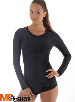 Brubeck LS11610 Koszulka damska z długim rękawem COMFORT WOOL czarny