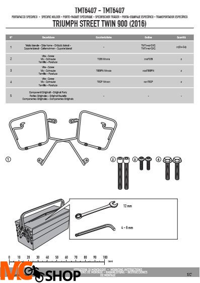 GIVI TMT6407 MOCOWANIE SAKW MT501 TRIUMPH STREER