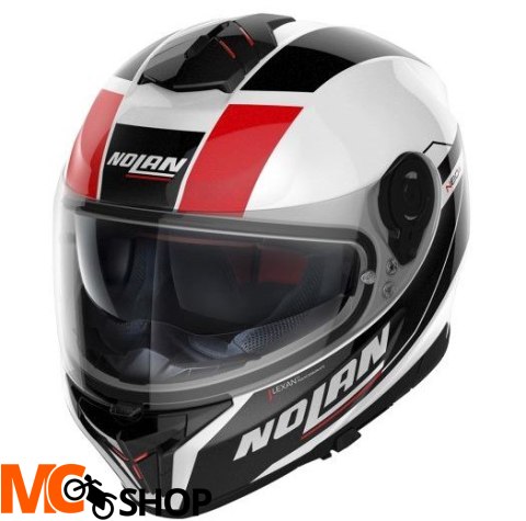 NOLAN Kask integralny N80-8 MANDRAKE N-COM 49 biały/czarny/czerwony