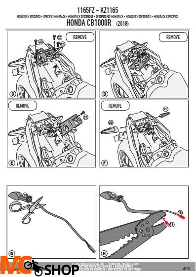 GIVI 1165FZ STELAŻ KUFRA CENTRALNEGO (BEZ PŁYTY) HONDA CB 1000 R GIVI 1165FZ STELAŻ KUFRA CENTRALNEGO (BEZ PŁYTY) HONDA CB 1000 R