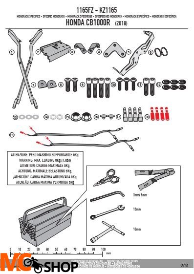 GIVI 1165FZ STELAŻ KUFRA CENTRALNEGO (BEZ PŁYTY) HONDA CB 1000 R GIVI 1165FZ STELAŻ KUFRA CENTRALNEGO (BEZ PŁYTY) HONDA CB 1000 R