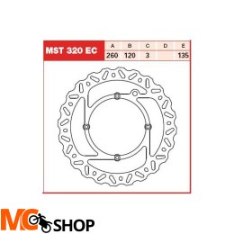 TRW Tarcza hamulcowa TRW MST320EC HUSQVARNA WRE125