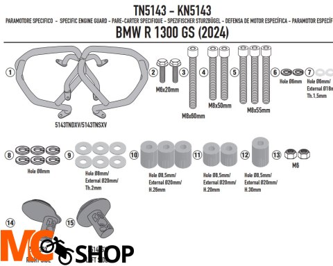 KAPPA GMOLE OSŁONY SILNIKA BMW R 1300 GS '24 CZARN KAPPA GMOLE OSŁONY SILNIKA BMW R 1300 GS '24 CZARN