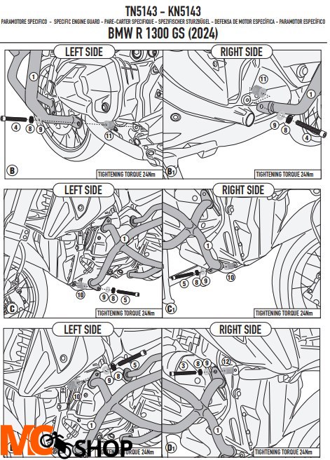 KAPPA GMOLE OSŁONY SILNIKA BMW R 1300 GS '24 CZARN KAPPA GMOLE OSŁONY SILNIKA BMW R 1300 GS '24 CZARN