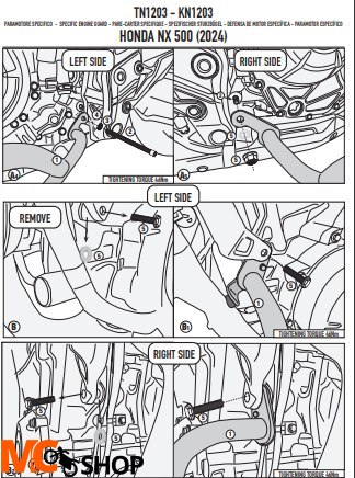 KAPPA GMOLE OSŁONY SILNIKA HONDA NX 500 '24 CZARNE
